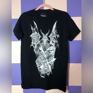 NWOT Spencer’s Sawblade666 Goats Revenge V2 T-Shirt in Black - Size S